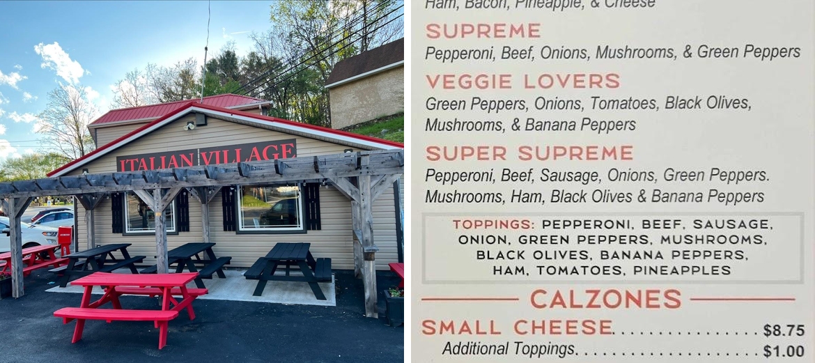 Italian Village of Tazewell Menu